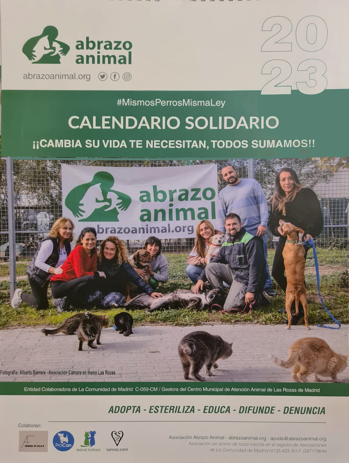 Calendario solidario de Abrazo Animal