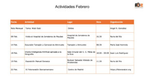 Calendario de actividades